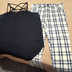 Rue 21 dress pant w/ clack sleeveless flowy cami